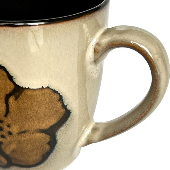 Pfaltzgraff Painted Poppies Coffee Mug Beige Bown Replacement Cup Earthy Flower - Picture 9 of 11